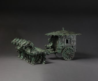 Horse-drawn chariots during the Warring States Period of China