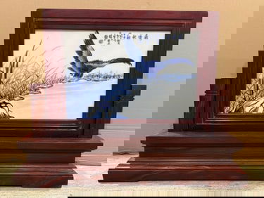 Blue and white porcelain panel painting by Wang Bu, a 20th century Chinese art master