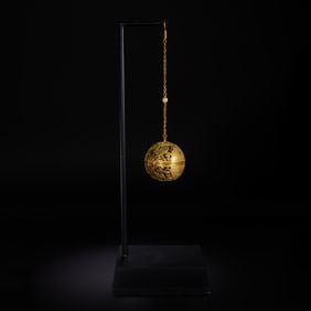 Chinese Tang Dynasty pure gold hollow incense ball