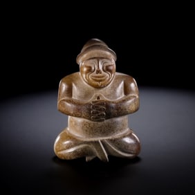 Chinese Han Dynasty Jade Seated Figure