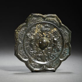 Chinese Tang Dynasty Diamond-shaped Bronze Mirror