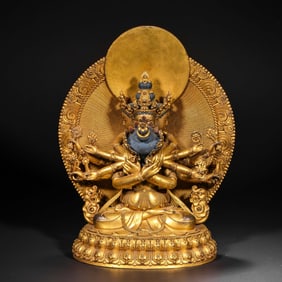 Chinese Ming Dynasty Gilded Bronze Seated Buddha