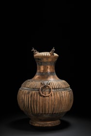 Chinese Han Dynasty Gilded Bronze Double-Headed Pot