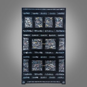 Chinese Qing Dynasty colored mother-of-pearl cabinet