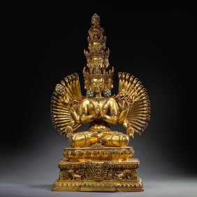 Chinese Ming Dynasty Gilded Bronze Seated Buddha