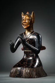 Chinese Han Dynasty Lacquerware Jade Kneeling Figure