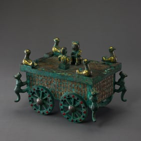Chinese Warring States Period Gold and Silver Chariot