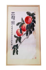 "Three Longevity Pictures" by Qi Baishi