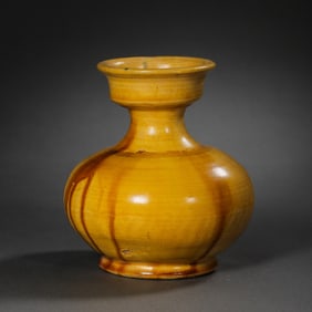 Chinese Tang Dynasty Sancai Yellow Glaze Pankou Pot