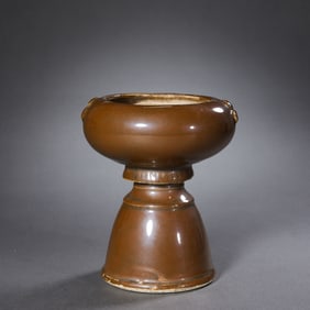 Chinese Northern Song Dynasty Yaozhou kiln red glaze high-footed furnace