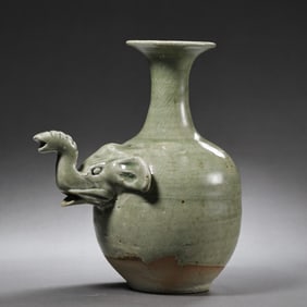 Chinese Sui Dynasty Xiangzhou Kiln Celadon Elephant Head Vase