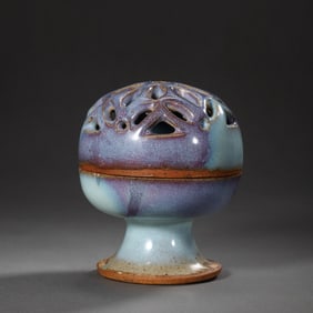 Chinese Northern Song Dynasty Jun kiln sky blue glaze hanging red incense burner