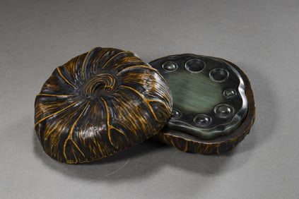 Chinese Qing Dynasty Lotus Root Duan Inkstone