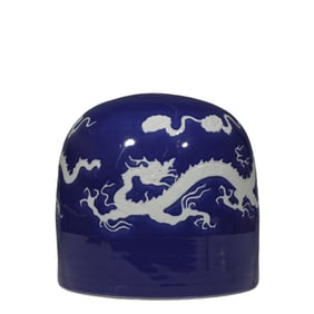 Chinese Yuan Dynasty blue glaze with white dragon pattern