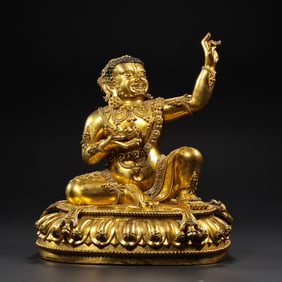 A Chinese Ming Dynasty Gilded Bronze Seated Buddha