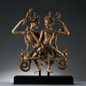 Chinese Ming Dynasty Gilded Bronze Corpse Lin Tuozhu