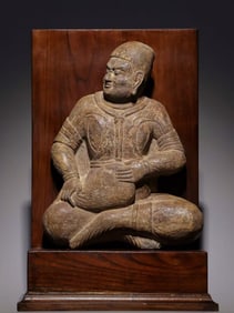 Bluestone Cliff Seated Statue from the Northern and Southern Dynasties of China