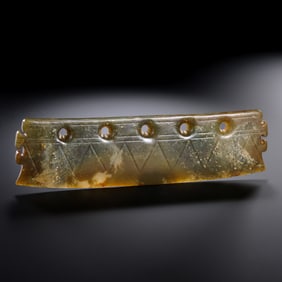 China Neolithic Five-Hole Jade Knife