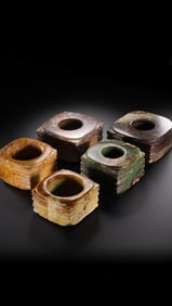 A group of Chinese Han Dynasty jade cong
