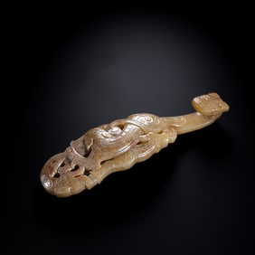 Chinese Han Dynasty Jade Dragon Belt Hook
