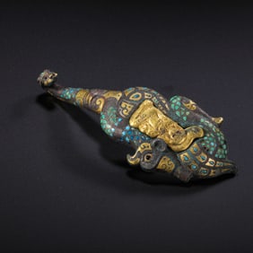 Chinese Warring States Period Inlaid Gold and Silver Belt Hook