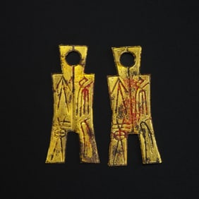 A set of ancient Chinese pure gold cloth coins
