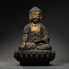 Chinese Ming Dynasty Gilt Bronze Seated Buddha