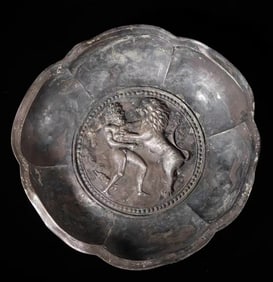 Ancient Roman period, pure silver Hercules plate