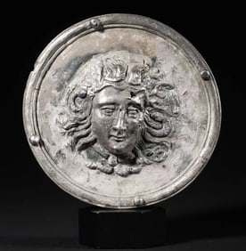 Medusa silver plate from ancient Greece