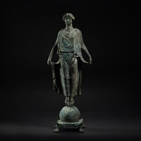 Antique bronze sculpture of the goddess of victory