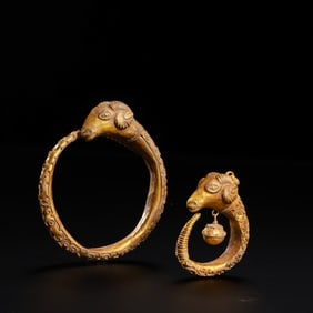 Ancient Persian culture, a set of sheep head bracelets