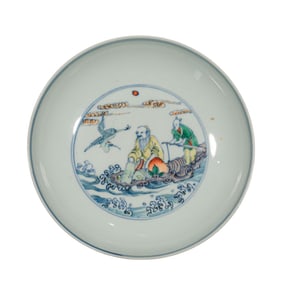 Chinese Ming Dynasty Chenghua period Doucai figure story plate
