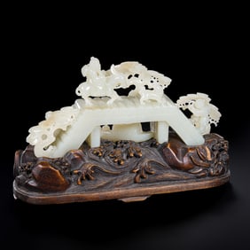 Chinese Qing Dynasty Hotan White Jade Carved Ornaments