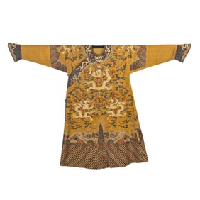 Chinese Qing Dynasty brocade dragon robe