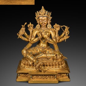 A gilt-bronze Dansati figure of the Sui Dynasty, a Chinese figure from the 14th century