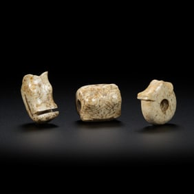 A group of jade artifacts from the Hongshan culture of the Neolithic period in China