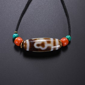 Pure Dzi Bead Necklace from the Tang Dynasty, China
