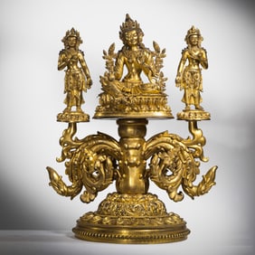 Chinese Ming Dynasty Gilded Bronze Buddha Statue