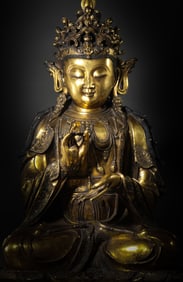 Chinese Ming Dynasty Gilt Bronze Seated Buddha