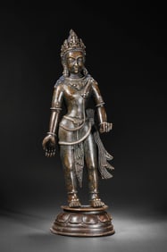 Chinese Ming Dynasty Alloy Bronze Buddha Standing Statue