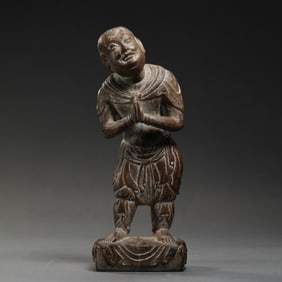 Chinese Qing Dynasty stone standing figure
