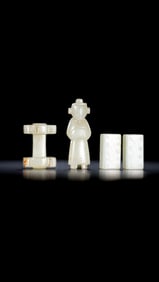 A set of four white jade treasures from the Han Dynasty of China