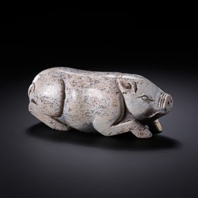 Chinese Han Dynasty Jade Pig Hand Grip