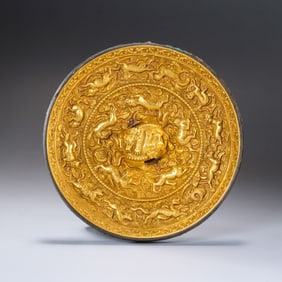 Chinese Tang Dynasty Pure Gold Bronze Mirror