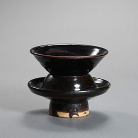 A set of Chinese Northern Song Dynasty black-glazed saucers