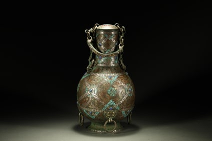 Chinese Warring States Period Gold and Silver Inlaid Ewer
