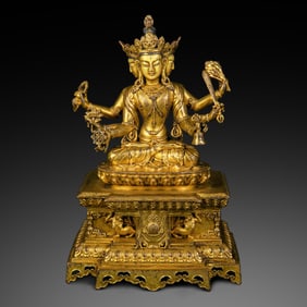 Chinese Ming Dynasty Gilt Bronze Seated Buddha