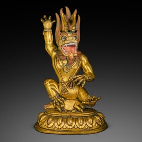 Chinese Qing Dynasty Gilt Bronze Seated Buddha