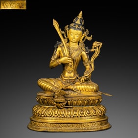 Chinese Ming Dynasty Gilt Bronze Seated Buddha