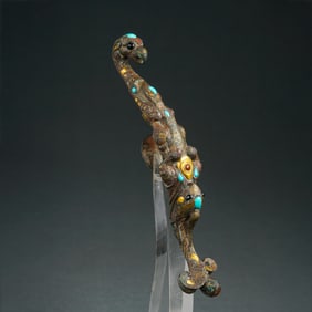Chinese Warring States Period Inlaid Gold and Silver Belt Hook